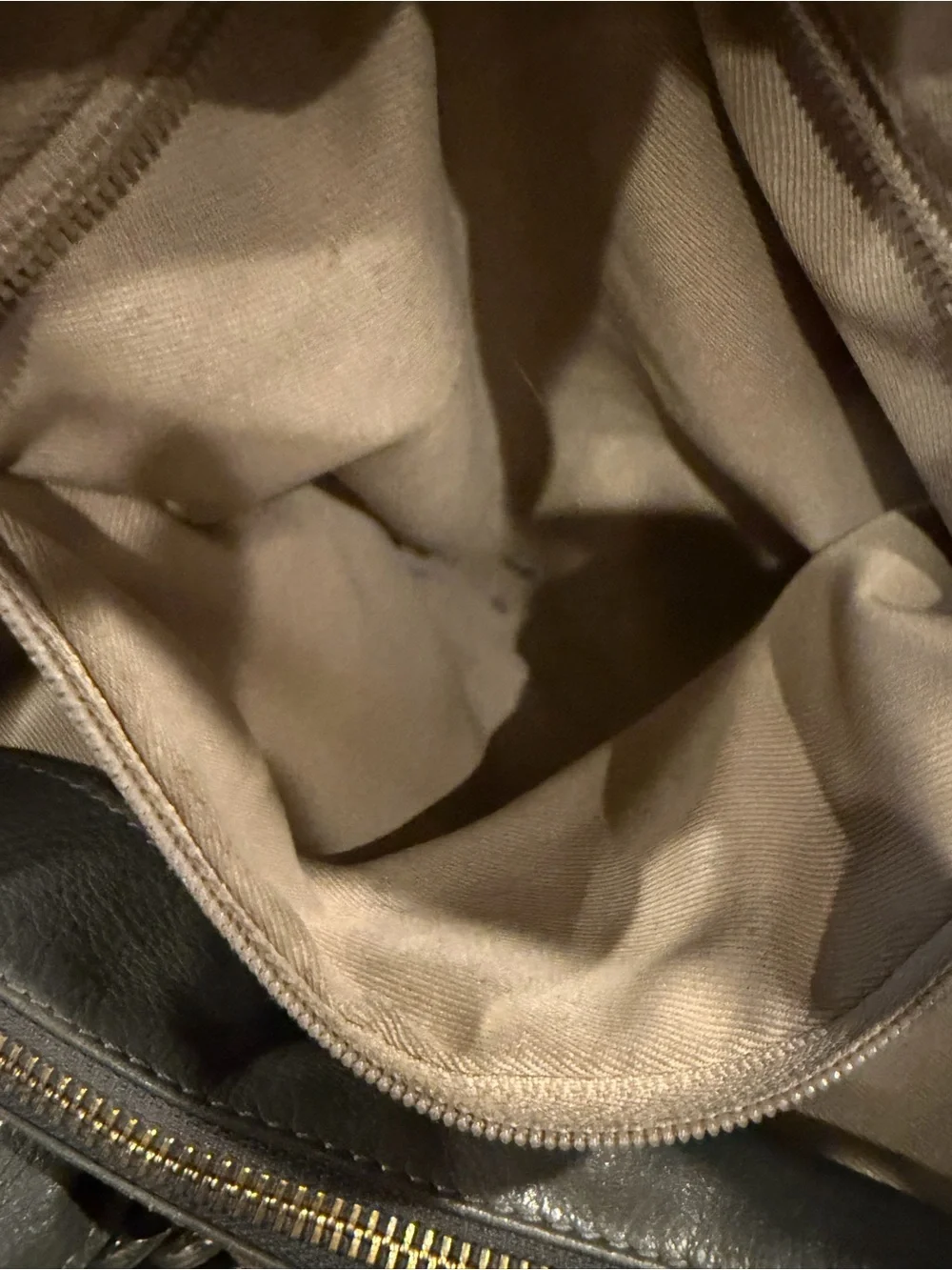 Valentino Olive Green Leather Hobo with Tassel and Gold Hardware
